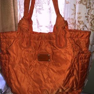 Marc Jacobs Quilted Nylon Print Large Tote ORANGE